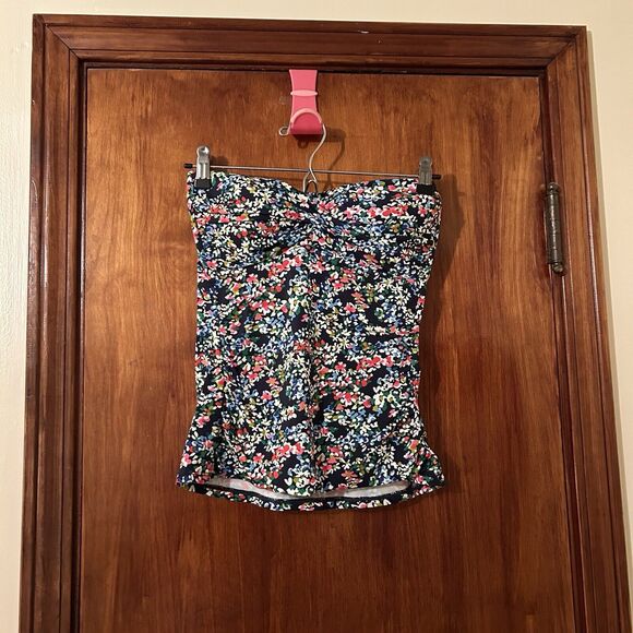 Anne Cole Signature Swim Bandeau Tankini Top Ladies Size Small Floral Print - Picture 1 of 9